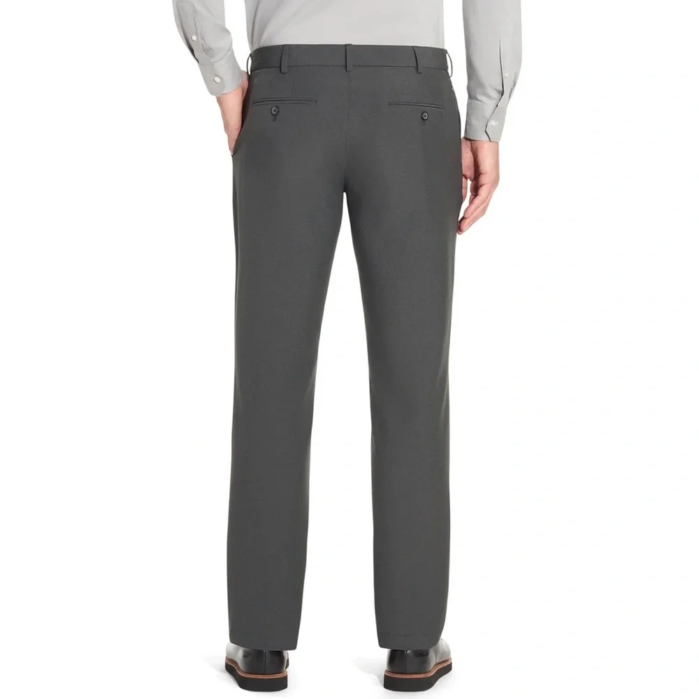 Van Heusen Flat Front Slim Fit Gray Pants